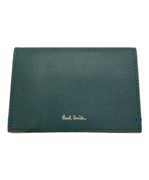 PAUL SMITH（ポールスミス）Paul Smith (ポールスミス) カラードエッジカードケース グリーン×ブルーの古着・服飾アイテム