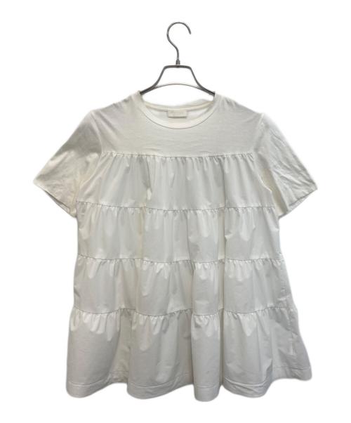 BALLSEY（ボールジィ）BALLSEY (ボールジィ) コットンジャージーコンビ ティアードプルオーバー ホワイト サイズ:SIZE Sの古着・服飾アイテム