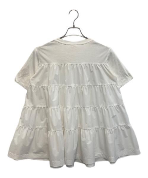 BALLSEY（ボールジィ）BALLSEY (ボールジィ) コットンジャージーコンビ ティアードプルオーバー ホワイト サイズ:SIZE Sの古着・服飾アイテム