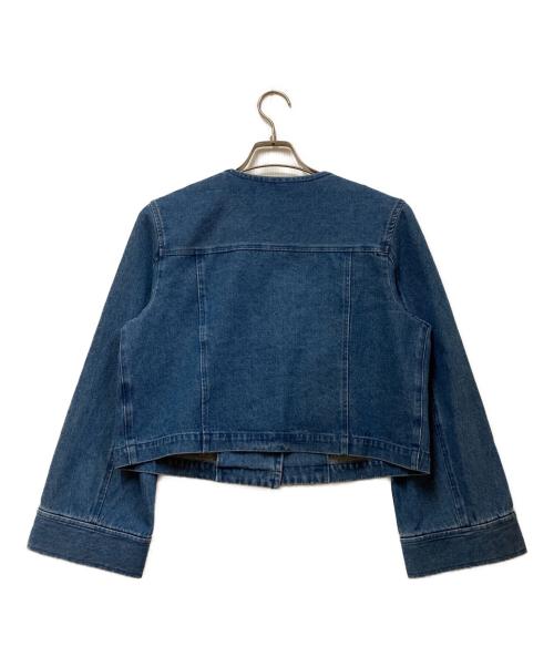 UNTITLED（アンタイトル）UNTITLED (アンタイトル) 金釦ノーカラーデニムジャケット インディゴ サイズ:2の古着・服飾アイテム