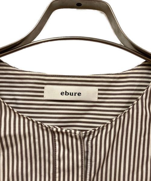 ebure（エブール）EBURE (エブール) ブラウスワンピース ホワイト×ブラウン サイズ:36の古着・服飾アイテム