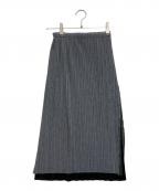 PLEATS PLEASEプリーツプリーズ）の古着「ジオメトリック柄レイヤードプリーツスカート」｜グレー