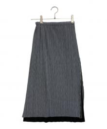 PLEATS PLEASE（プリーツプリーズ）の古着「ジオメトリック柄レイヤードプリーツスカート」｜グレー