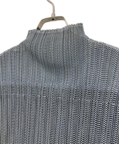 PLEATS PLEASE（プリーツプリーズ）PLEATS PLEASE (プリーツプリーズ) ジオメトリック柄レイヤードノースリーブプリーツカットソー グレー サイズ:3の古着・服飾アイテム