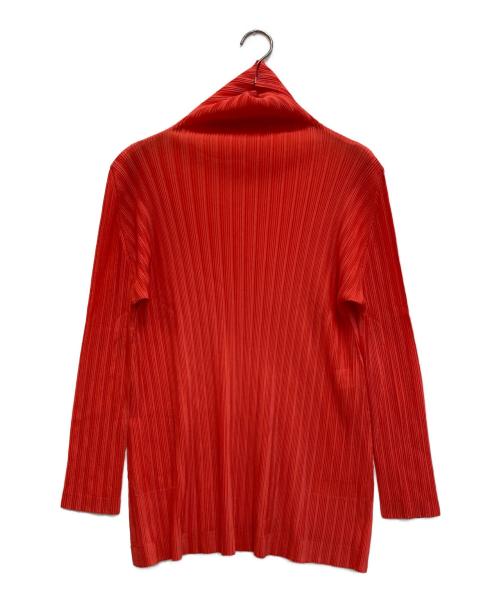 PLEATS PLEASE（プリーツプリーズ）PLEATS PLEASE (プリーツプリーズ) ハイネックプリーツカットソー オレンジ サイズ:3の古着・服飾アイテム