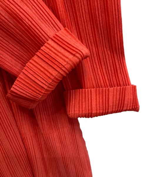 PLEATS PLEASE（プリーツプリーズ）PLEATS PLEASE (プリーツプリーズ) ハイネックプリーツカットソー オレンジ サイズ:3の古着・服飾アイテム