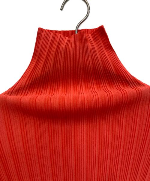 PLEATS PLEASE（プリーツプリーズ）PLEATS PLEASE (プリーツプリーズ) ハイネックプリーツカットソー オレンジ サイズ:3の古着・服飾アイテム