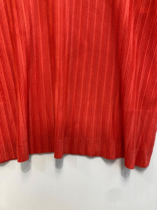 PLEATS PLEASE（プリーツプリーズ）PLEATS PLEASE (プリーツプリーズ) ハイネックプリーツカットソー オレンジ サイズ:3の古着・服飾アイテム
