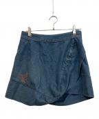 Vivienne Westwood RED LABELヴィヴィアンウエストウッドレッドレーベル）の古着「変形オーブ刺繍デニムスカート」｜インディゴ