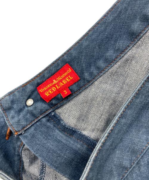 Vivienne Westwood RED LABEL（ヴィヴィアンウエストウッドレッドレーベル）Vivienne Westwood RED LABEL (ヴィヴィアンウエストウッドレッドレーベル) 変形オーブ刺繍デニムスカート インディゴ サイズ:3の古着・服飾アイテム