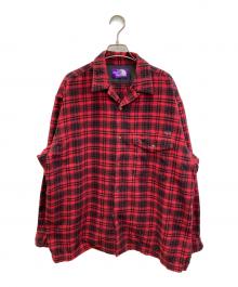 THE NORTHFACE PURPLELABEL（ザ・ノースフェイス パープルレーベル）の古着「Flannel Plaid Field Shirt/フランネルプレイドフィールドシャツ」｜ブラック×レッド