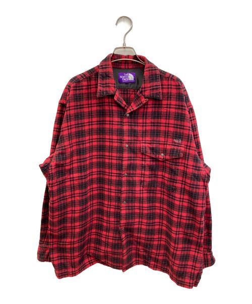 THE NORTHFACE PURPLELABEL（ザ・ノースフェイス パープルレーベル）THE NORTHFACE PURPLELABEL (ザ・ノースフェイス パープルレーベル) Flannel Plaid Field Shirt/フランネルプレイドフィールドシャツ ブラック×レッド サイズ:Lの古着・服飾アイテム
