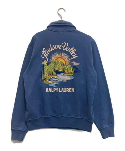 POLO RALPH LAUREN（ポロ・ラルフローレン）POLO RALPH LAUREN (ポロ・ラルフローレン) エンブロイダリーループバックフリースジャケット ブルー サイズ:Mの古着・服飾アイテム