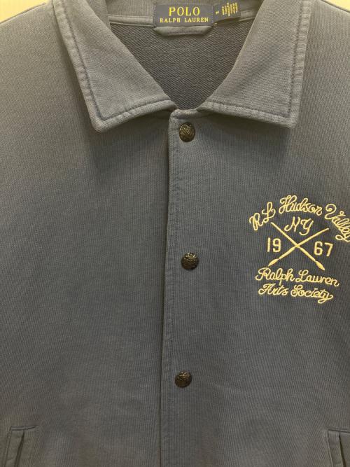 POLO RALPH LAUREN（ポロ・ラルフローレン）POLO RALPH LAUREN (ポロ・ラルフローレン) エンブロイダリーループバックフリースジャケット ブルー サイズ:Mの古着・服飾アイテム