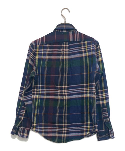 POLO RALPH LAUREN（ポロ・ラルフローレン）POLO RALPH LAUREN (ポロ・ラルフローレン) クラシックチェックブラッシュフランネルワークシャツ ネイビー サイズ:XSの古着・服飾アイテム
