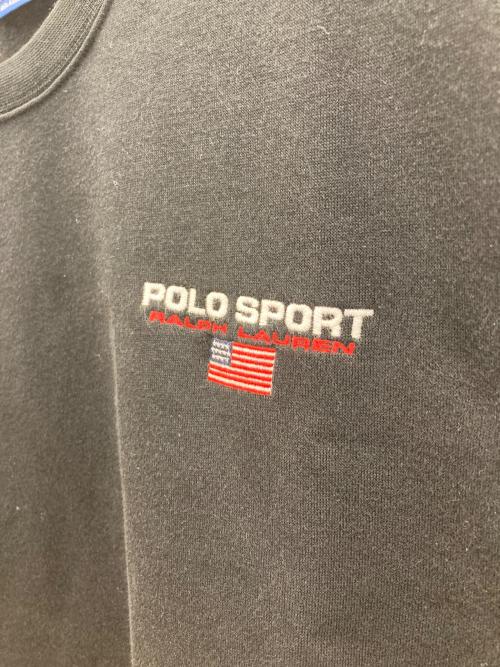 POLO SPORT（ポロスポーツ）POLO SPORT (ポロスポーツ) リラックスフィットPOLO SPORTSフリーススウェットシャツ ブラック サイズ:Lの古着・服飾アイテム