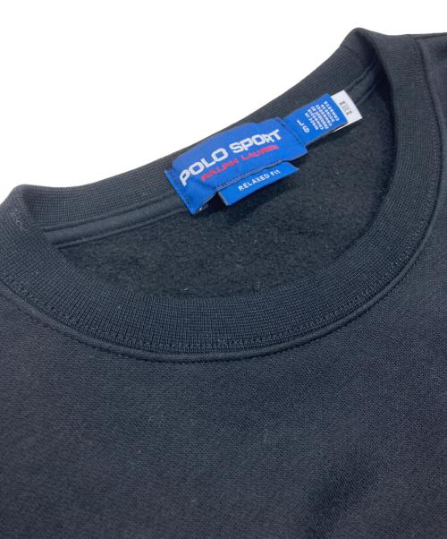 POLO SPORT（ポロスポーツ）POLO SPORT (ポロスポーツ) リラックスフィットPOLO SPORTSフリーススウェットシャツ ブラック サイズ:Lの古着・服飾アイテム