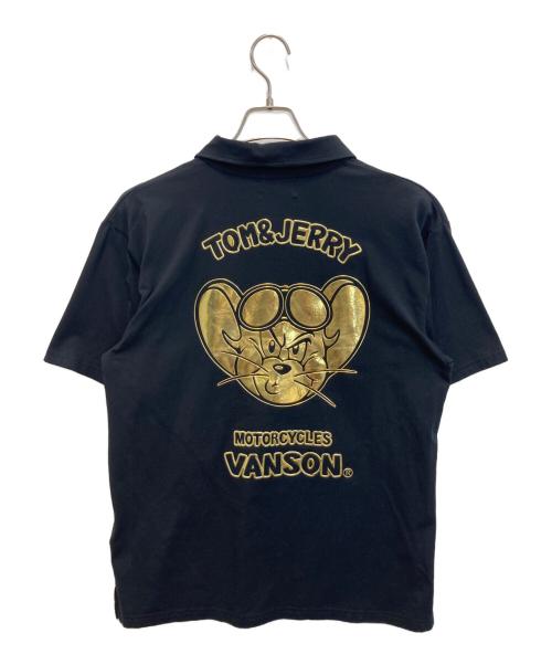 VANSON（バンソン）VANSON (バンソン) Tom&JERRY (トムトジェリー) ポロシャツ ブラック サイズ:SIZE XLの古着・服飾アイテム