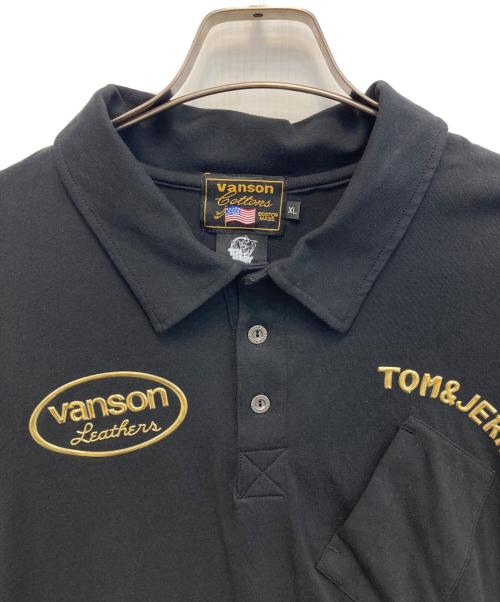VANSON（バンソン）VANSON (バンソン) Tom&JERRY (トムトジェリー) ポロシャツ ブラック サイズ:SIZE XLの古着・服飾アイテム