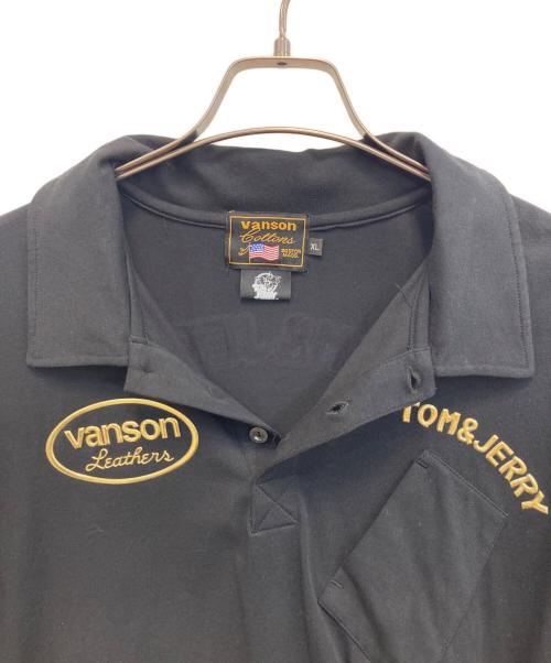 VANSON（バンソン）VANSON (バンソン) Tom&JERRY (トムトジェリー) ポロシャツ ブラック サイズ:SIZE XLの古着・服飾アイテム