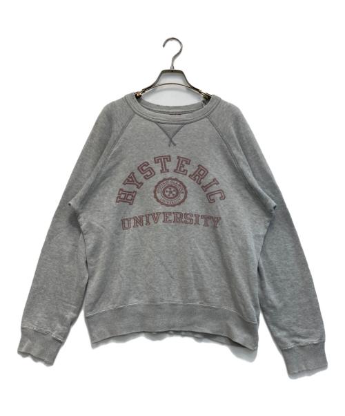 Hysteric Glamour（ヒステリックグラマー）Hysteric Glamour (ヒステリックグラマー) 90s カレッジロゴボロスウェット グレー サイズ:FREEの古着・服飾アイテム