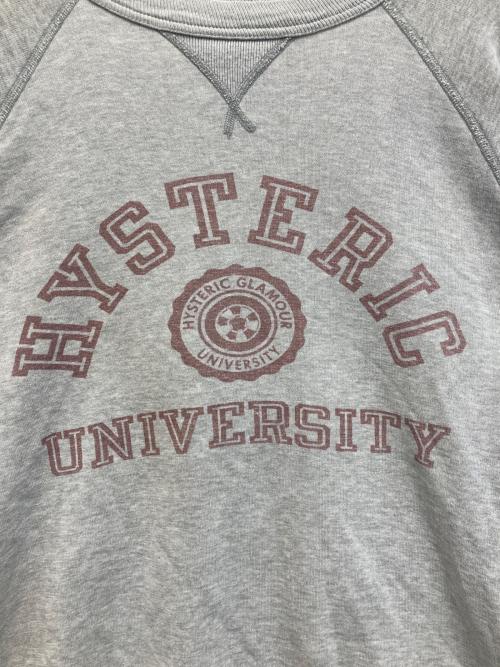 Hysteric Glamour（ヒステリックグラマー）Hysteric Glamour (ヒステリックグラマー) 90s カレッジロゴボロスウェット グレー サイズ:FREEの古着・服飾アイテム