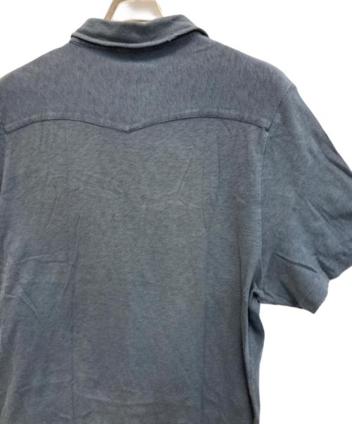 RRL（ダブルアールエル）RRL (ダブルアールエル) ターコイズスナップボタン ロゴポロシャツ ブルー サイズ:XXLの古着・服飾アイテム