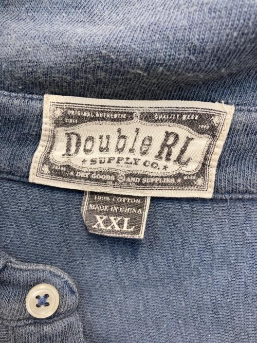 RRL（ダブルアールエル）RRL (ダブルアールエル) ターコイズスナップボタン ロゴポロシャツ ブルー サイズ:XXLの古着・服飾アイテム