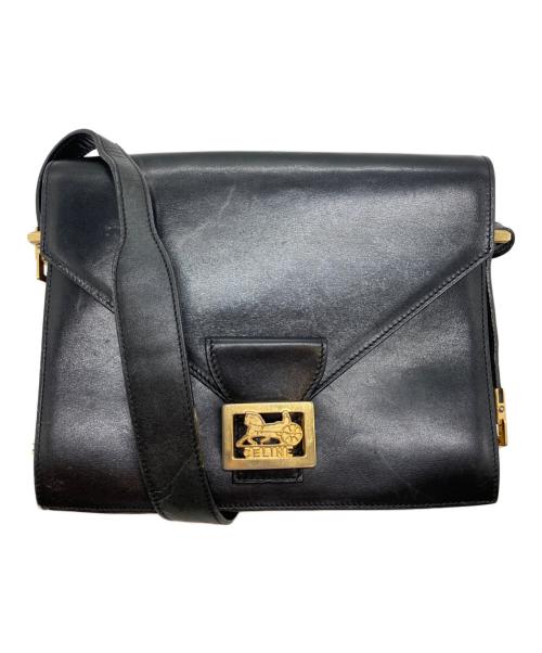 CELINE（セリーヌ）CELINE (セリーヌ) フラップショルダーバッグ ブラックの古着・服飾アイテム