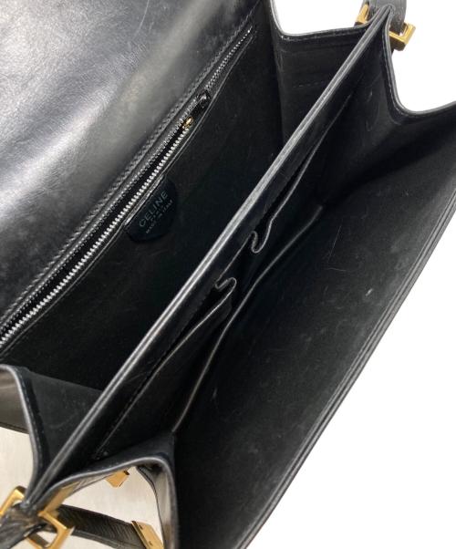 CELINE（セリーヌ）CELINE (セリーヌ) フラップショルダーバッグ ブラックの古着・服飾アイテム