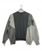 usedigユーズディッグ）の古着「Paneled Pullover Sweat/切替スウェット」｜グレー