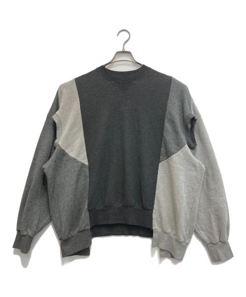 usedig（ユーズディッグ）usedig (ユーズディッグ) Paneled Pullover Sweat/切替スウェット グレー サイズ:FREEの古着・服飾アイテム