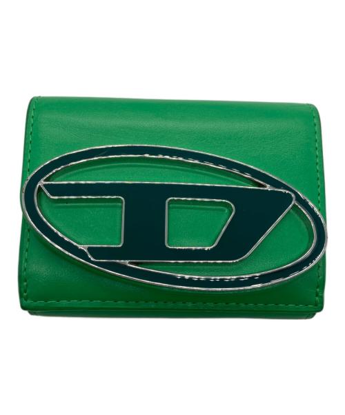DIESEL（ディーゼル）DIESEL (ディーゼル) Dロゴ三つ折り財布 グリーンの古着・服飾アイテム