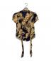 RALPH LAUREN (ラルフローレン) 幾何学ボウタイシルクブラウス ネイビー×ベージュ サイズ:6：5000円