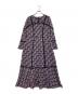 GRACE CONTINENTAL（（グレースコンチネンタル）の古着「小花パッチレース切替ワンピース」｜ピンク×レッド