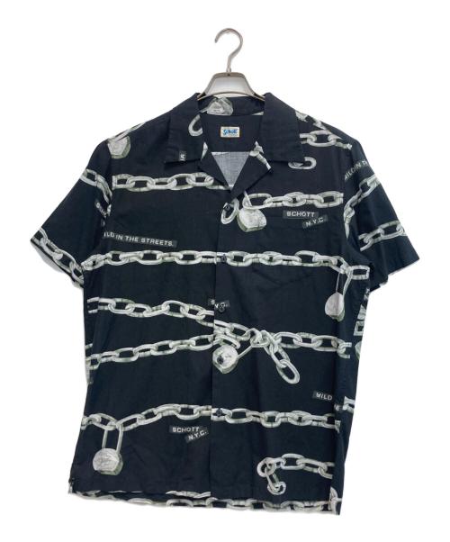 Schott（ショット）Schott (ショット) HAWAIIAN SHT CHAIN /アロハシャツ ブラック サイズ:XLの古着・服飾アイテム