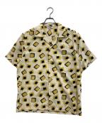 Star OF HOLLYWOODスターオブハリウッド）の古着「S/S"SQUARES" オープンカラーシャツ」｜アイボリー