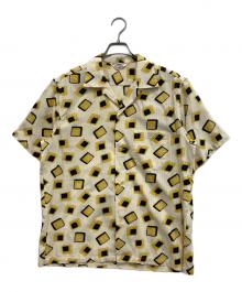 Star OF HOLLYWOOD（スターオブハリウッド）の古着「S/S"SQUARES" オープンカラーシャツ」｜アイボリー