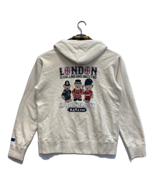 KARL HELMUT（カールヘルム）Karl Helmut (カールヘルム) テディベアプリントパーカー ベージュ サイズ:Lの古着・服飾アイテム