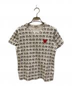 PLAY COMME des GARCONSプレイコムデギャルソン）の古着「プリントTシャツ」｜ホワイト×ブラック