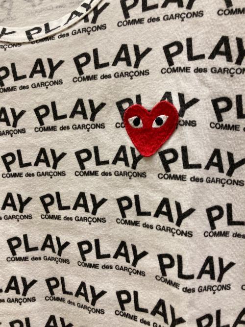 PLAY COMME des GARCONS（プレイコムデギャルソン）PLAY COMME des GARCONS (プレイコムデギャルソン) プリントTシャツ ホワイト×ブラック サイズ:Mの古着・服飾アイテム