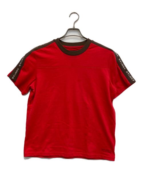 stussy（ステューシー）stussy (ステューシー) 切替Tシャツ レッド サイズ:Sの古着・服飾アイテム
