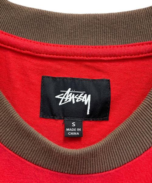 stussy（ステューシー）stussy (ステューシー) 切替Tシャツ レッド サイズ:Sの古着・服飾アイテム