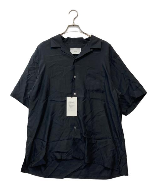 ssstein（シュタイン）ssstein (シュタイン) Cupro Twill Oversized Open Collar S/S Shirt ブラック サイズ:Sの古着・服飾アイテム