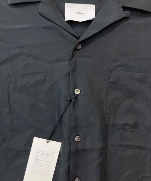 ssstein（シュタイン）ssstein (シュタイン) Cupro Twill Oversized Open Collar S/S Shirt ブラック サイズ:Sの古着・服飾アイテム