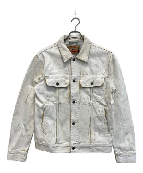 DIESEL（ディーゼル）DIESEL (ディーゼル) D-BARCY ペンキ加工 デニムジャケット ホワイト サイズ:Mの古着・服飾アイテム