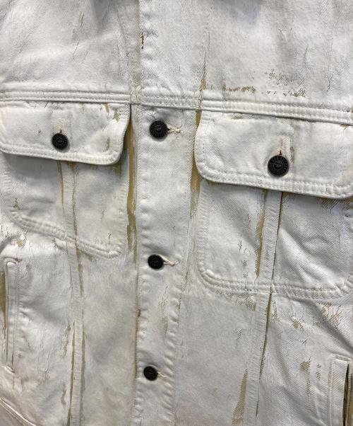 DIESEL（ディーゼル）DIESEL (ディーゼル) D-BARCY ペンキ加工 デニムジャケット ホワイト サイズ:Mの古着・服飾アイテム