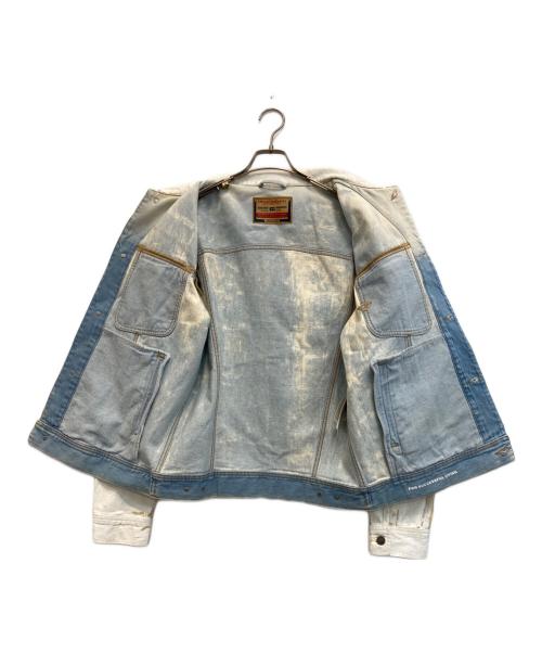 DIESEL（ディーゼル）DIESEL (ディーゼル) D-BARCY ペンキ加工 デニムジャケット ホワイト サイズ:Mの古着・服飾アイテム