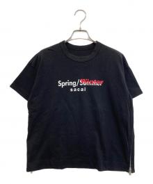 sacai（サカイ）の古着「サイドジップロゴTシャツ」｜ブラック