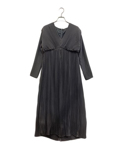 anuans（アニュアンス）anuans (アニュアンス) プリーツデザインワンピース チャコールグレー サイズ:Sの古着・服飾アイテム